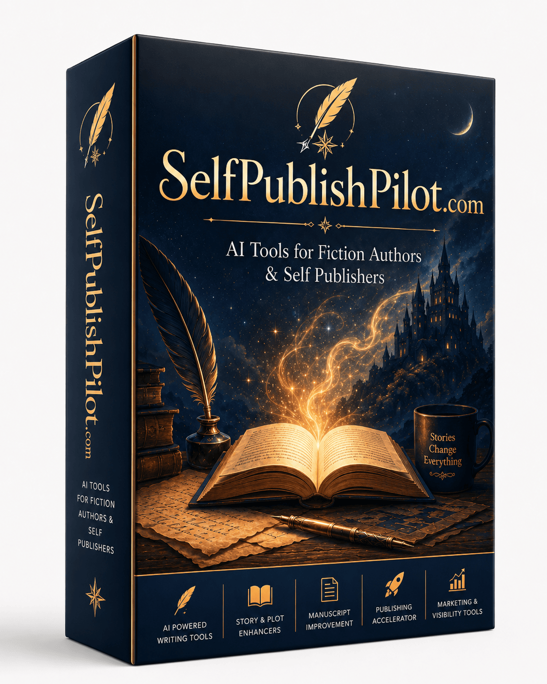 SelfPublishPilot AI browser extension box — free launch bonus